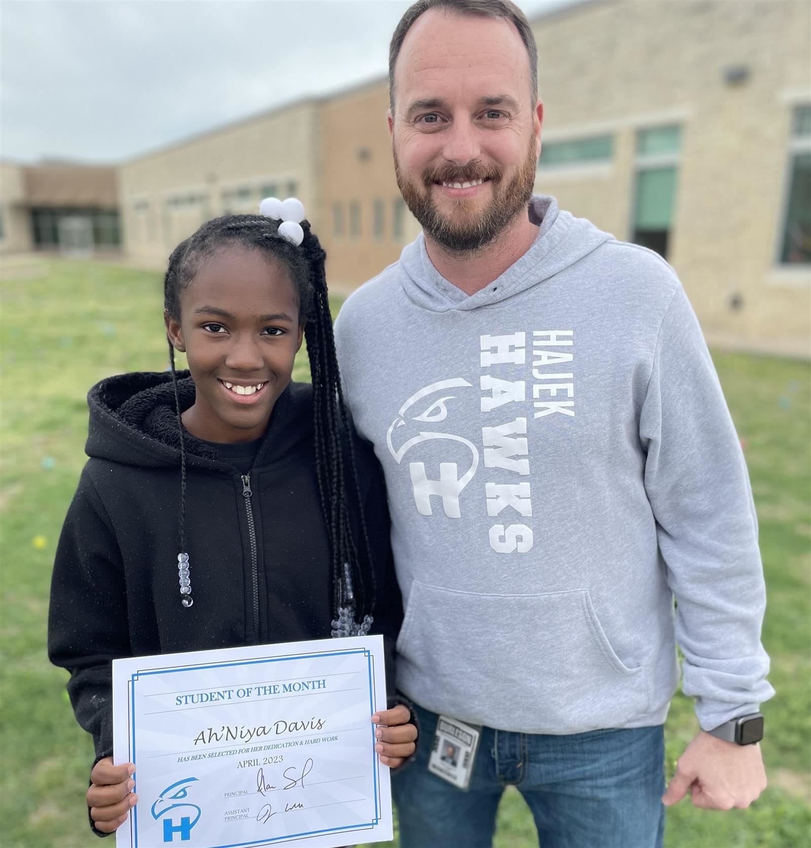  Photo of April 2023 Hajek Student of the Month